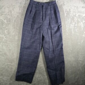 Nordstrom Plaid Wool Pants Pleated Dress Career Made‎ in Canada Mens Size 32